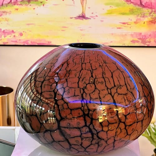 terracotta orb hardened glass vase The Cracked Terracotta Orb