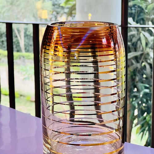 Gold stripe vase glass The Spun Gold Stripe Vase