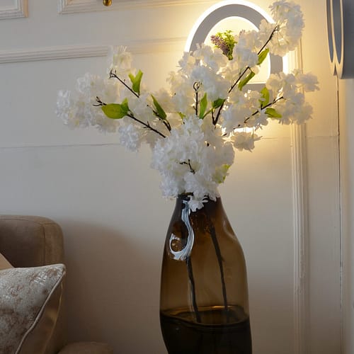 Tall black shatter resistant glass vase The Black & Amber Bottle Vase