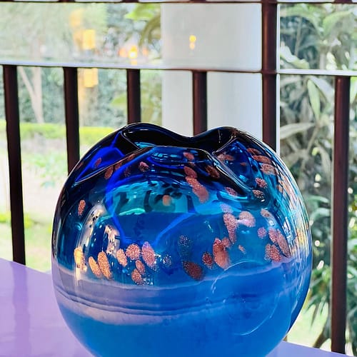 sapphire blue glass vase sapphire blue glass vase
