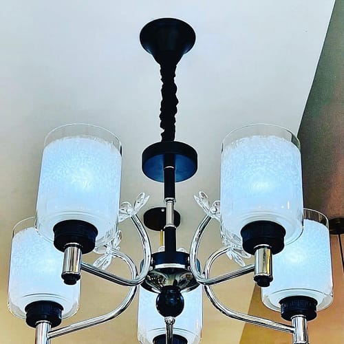 The Frosted Column Chandelier The Frosted Column Chandelier