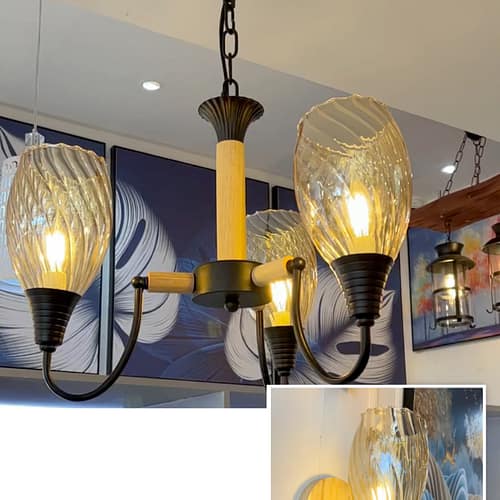 The Twist Glass Sconce and Chandelier Set. The Twist Glass Sconce and Chandelier Set