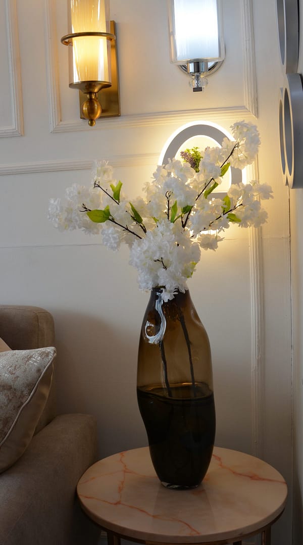 Tall black shatter resistant glass vase The Black & Amber Bottle Vase