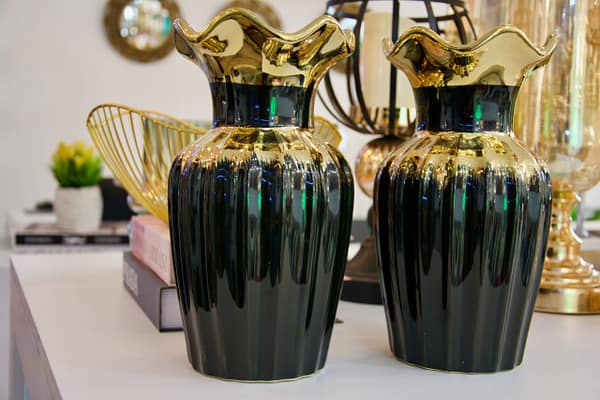 The gilded ceramic vase duo The Gilded Ceramic Vase