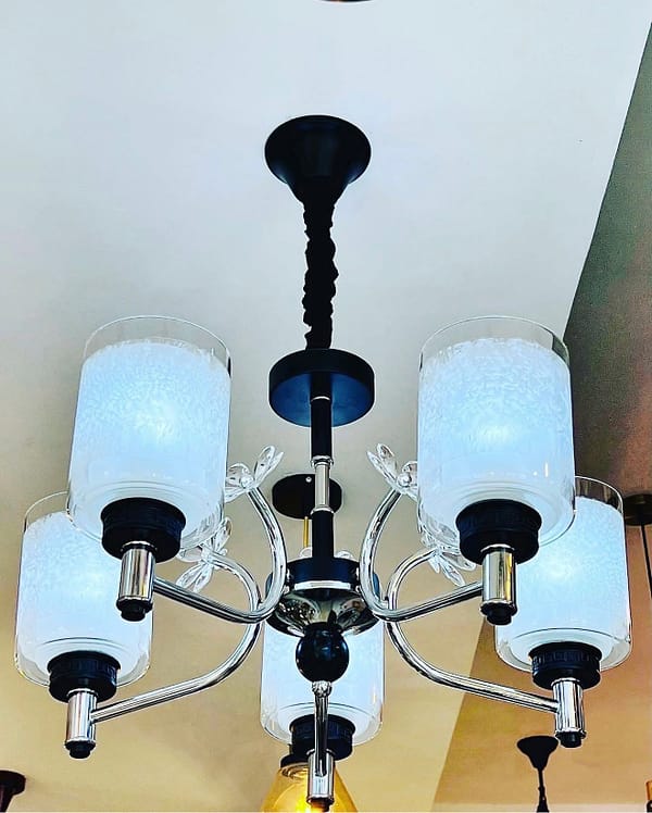 The Frosted Column Chandelier The Frosted Column Chandelier